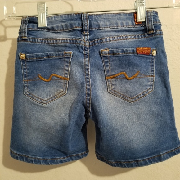 7 for all mankind distress toddler Jean shorts sz8 - Picture 2 of 5